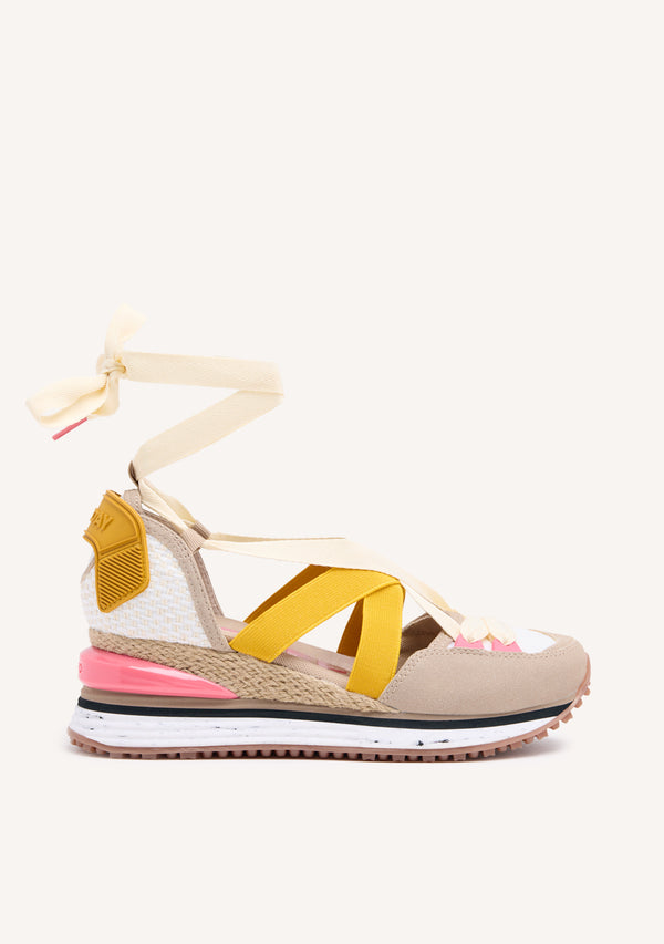 Coinches beige espadrille sneakers with wedges