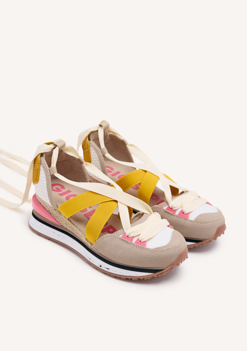 Coinches beige espadrille sneakers with wedges