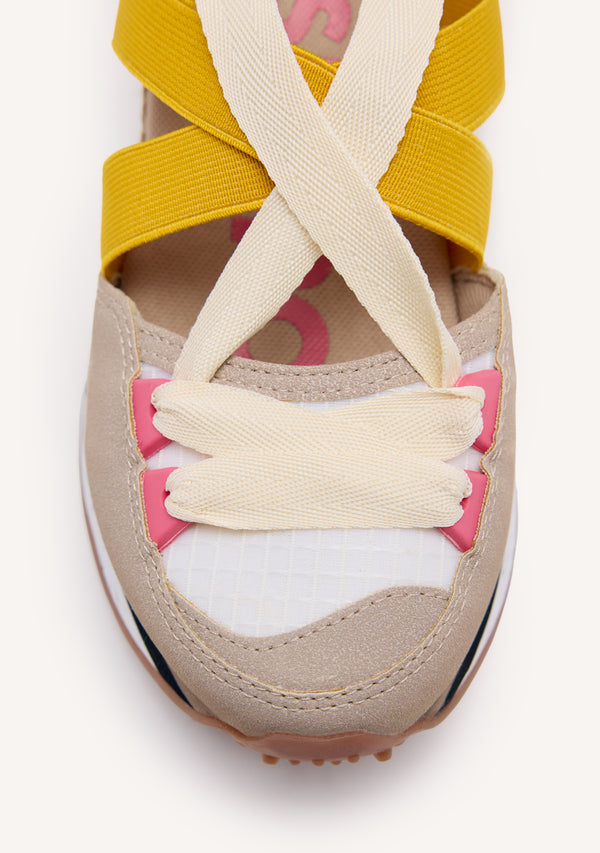 Coinches beige espadrille sneakers with wedges