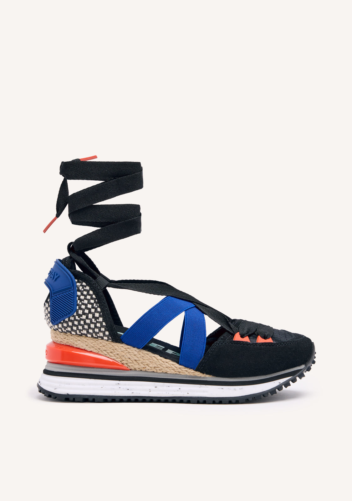 Coinches black espadrille sneakers with wedges