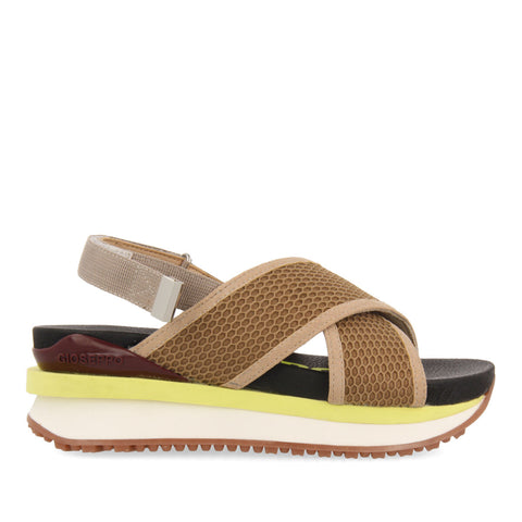 SANDALIAS DEPORTIVAS BEIGE CON CORTE DE REJILLA PARA MUJER CATURAI