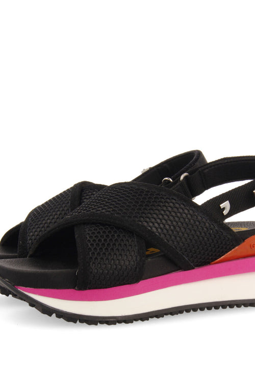 Caturai women's sporty black mesh sandals