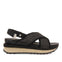 Rinxent women's sporty black sandals with raffia mesh