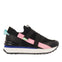Sneakers negras tipo calcetín con cintas para mujer tole