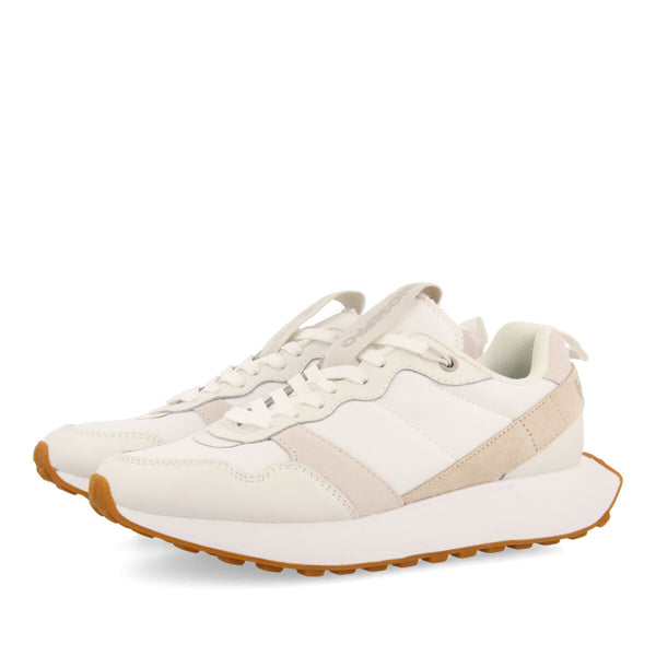 Sneakers blancas de inspiración retro con detalles multicolor para mujer chacao
