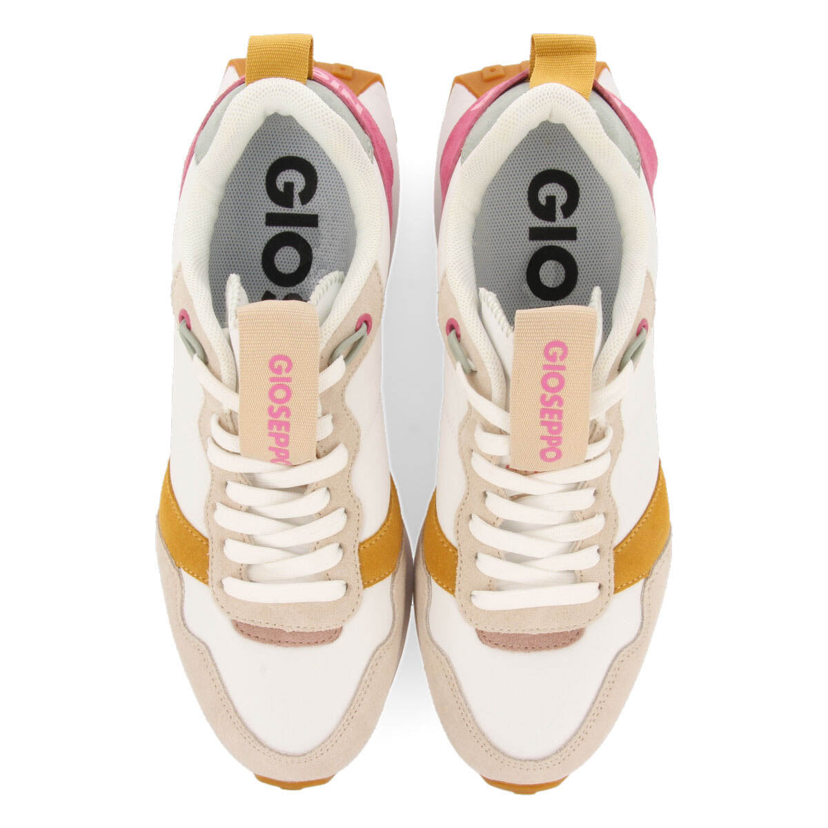 Chacao women's fuchsia retro-style sneakers with multicoloured details