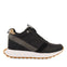 Noreuil women's black retro-style sneakers with inner wedges