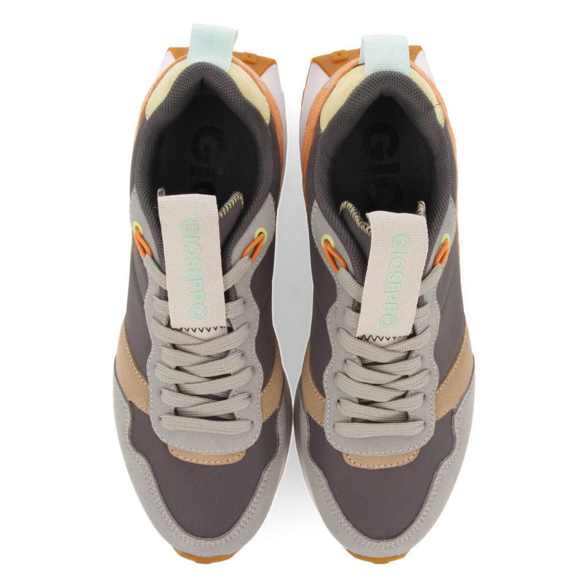 Sneakers grises inspiration rétro avec détails multicolores pour femme treban