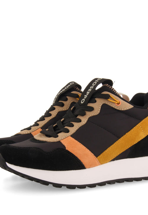 Sneakers negras de inspiración retro con cuña interna para mujer vincly