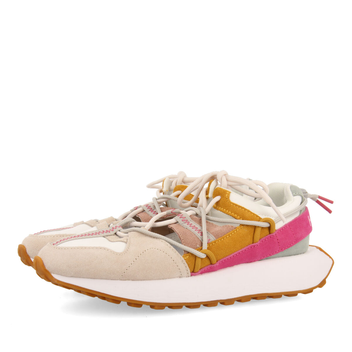 Sneakers bianche con taglio semiaperto per donna leogane