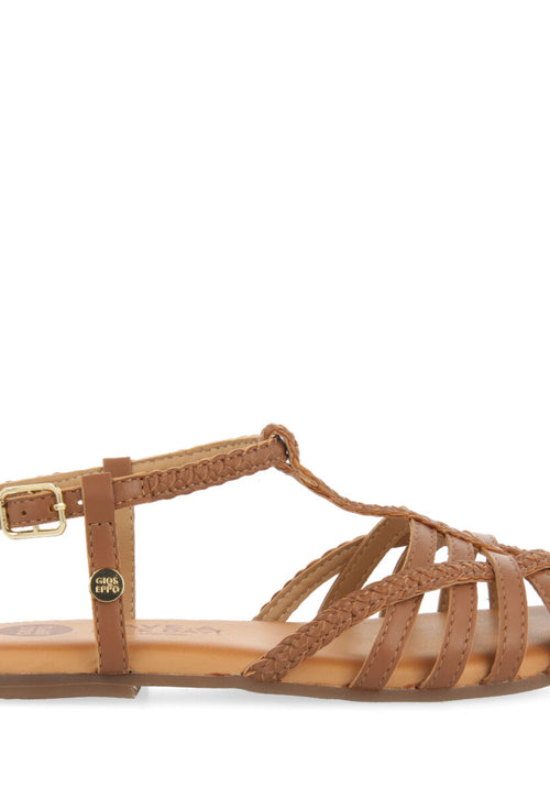 SANDALIAS DE PIEL TIPO CANGREJERAS EN COLOR CUERO PARA NIÑA SURABAYA