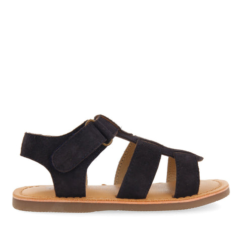 ANACO BOYS NAVY BLUE LEATHER STRAPPY SANDALS