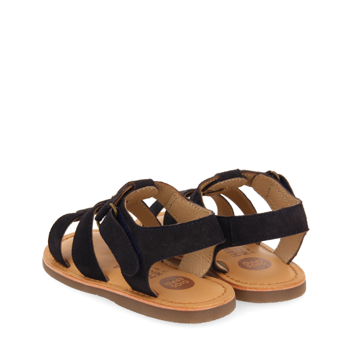 Anaco boys navy blue leather strappy sandals