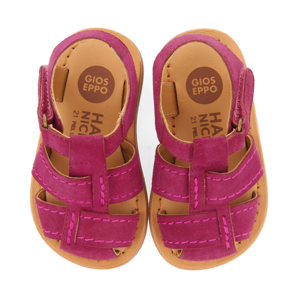 Cabixi boys fuchsia leather strappy sandals