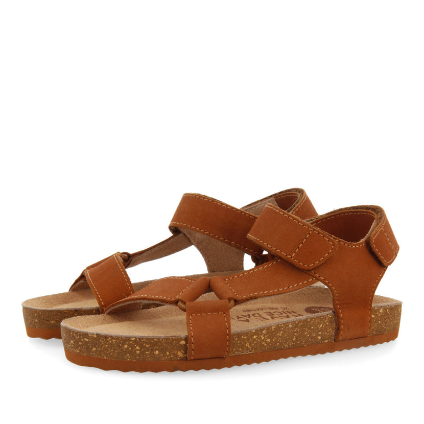 Coamo boys tan leather sandals with anatomical inner soles