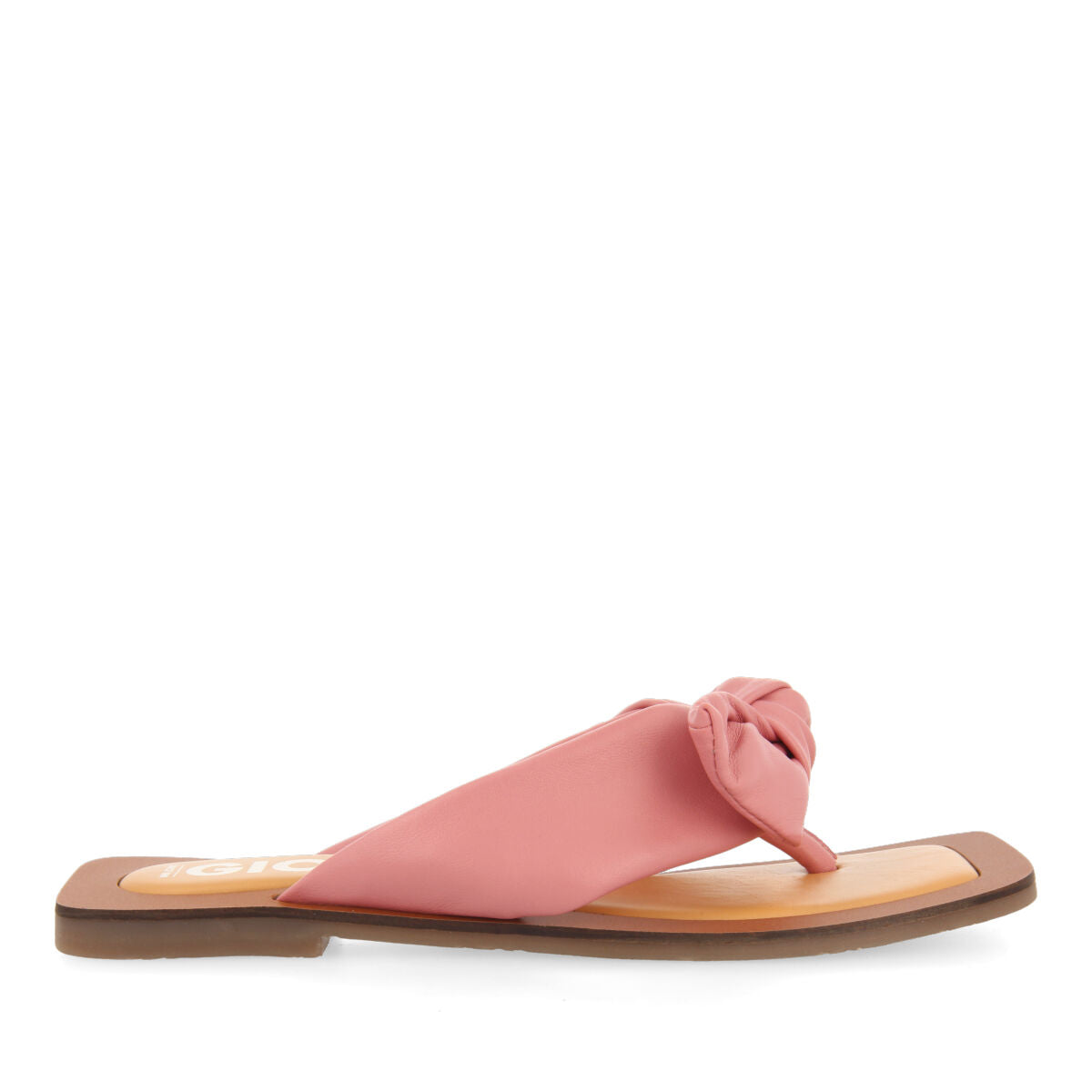 Sandalias rosa de piel con detalle de nudo para mujer acucena  