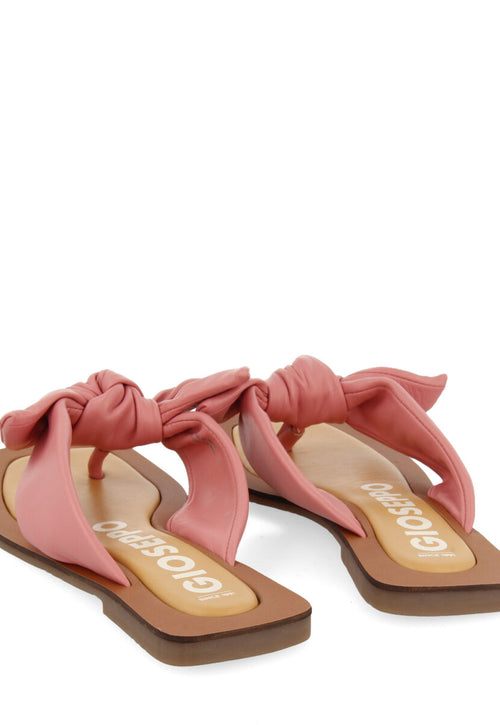 Sandalias rosa de piel con detalle de nudo para mujer acucena  