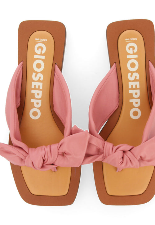 Sandalias rosa de piel con detalle de nudo para mujer acucena  