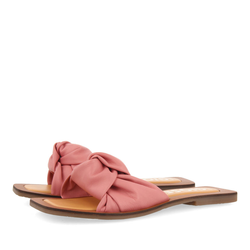 Sandalias rosa de piel con detalle de nudo para mujer epone   