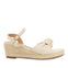 Sandalias off-white de piel con cuña de yute para mujer gamboa