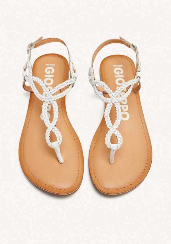 Sandalias de tiras trenzadas blancas para mujer merignas