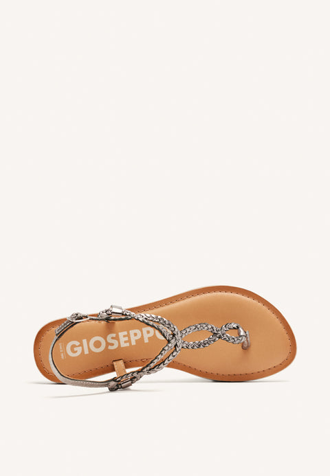 SANDALIAS DE TIRAS TRENZADAS COLOR PLOMO PARA MUJER MERIGNAS