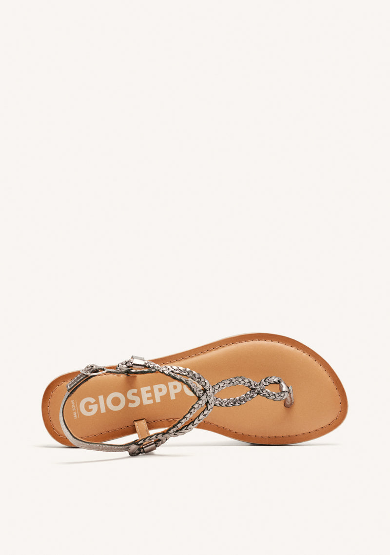 Sandalias de tiras trenzadas color plomo para mujer merignas