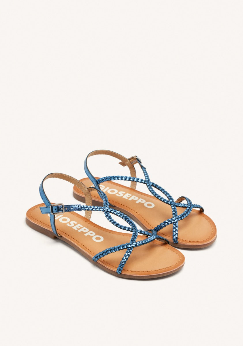 SANDALIAS AZULES DE TIRAS FINAS TRENZADAS PARA MUJER NIOAQUE