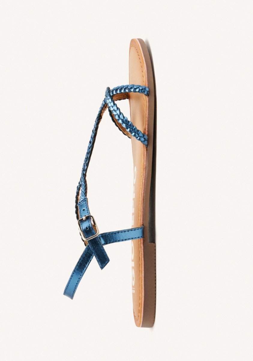 SANDALIAS AZULES DE TIRAS FINAS TRENZADAS PARA MUJER NIOAQUE