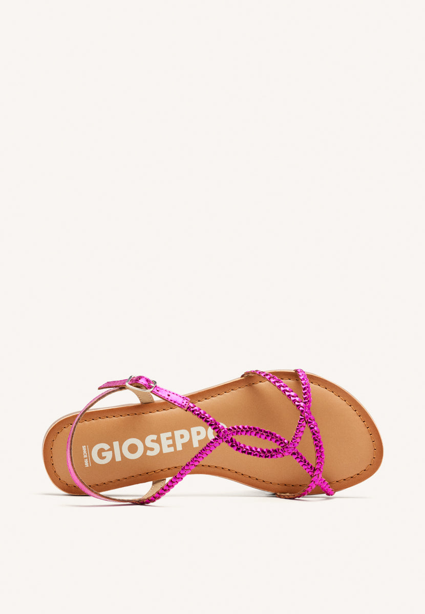 SANDALIAS COLOR FUCSIA DE TIRAS FINAS TRENZADAS PARA MUJER NIOAQUE