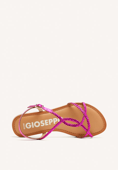 SANDALIAS COLOR FUCSIA DE TIRAS FINAS TRENZADAS PARA MUJER NIOAQUE