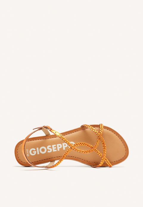 SANDALIAS NARANJA DE TIRAS FINAS TRENZADAS PARA MUJER NIOAQUE