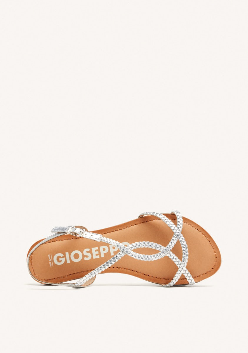 SANDALIAS PLATA DE TIRAS FINAS TRENZADAS PARA MUJER NIOAQUE
