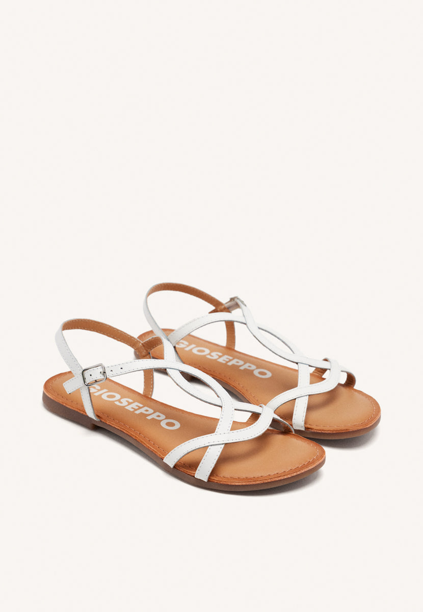 Sandalias blancas de tiras finas para mujer lamim