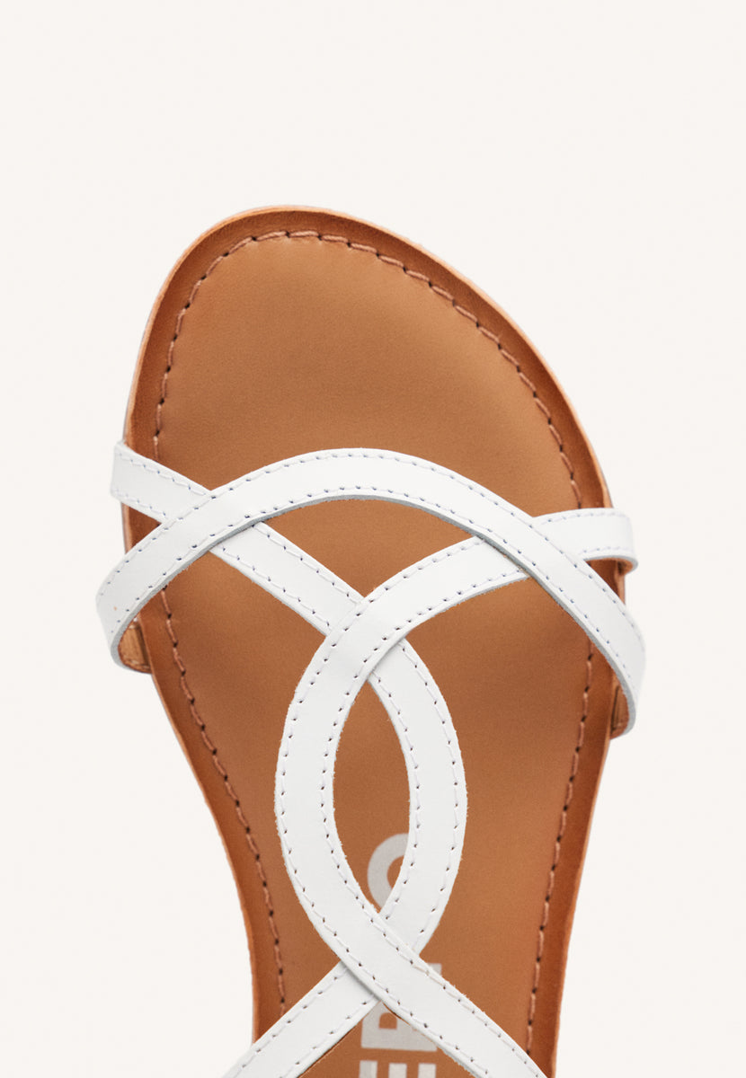 Sandalias blancas de tiras finas para mujer lamim