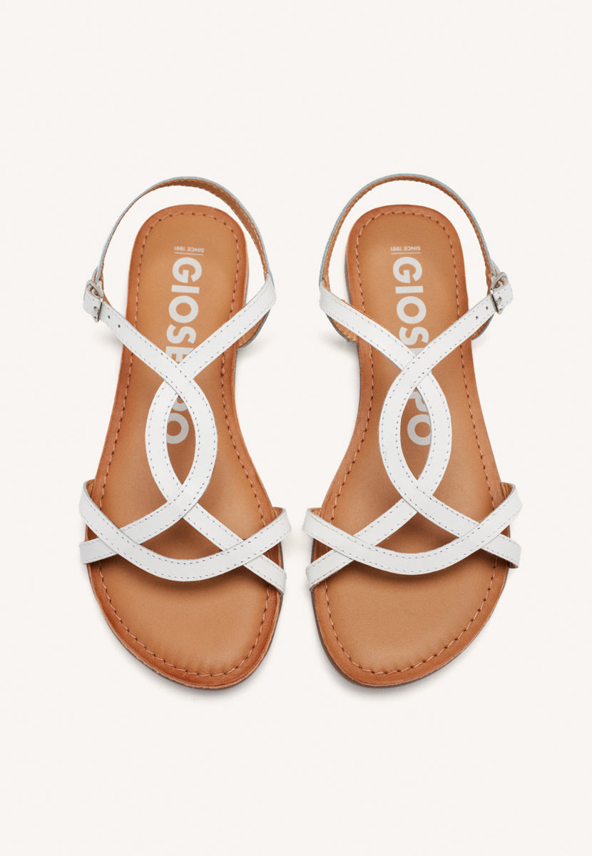 Sandalias blancas de tiras finas para mujer lamim