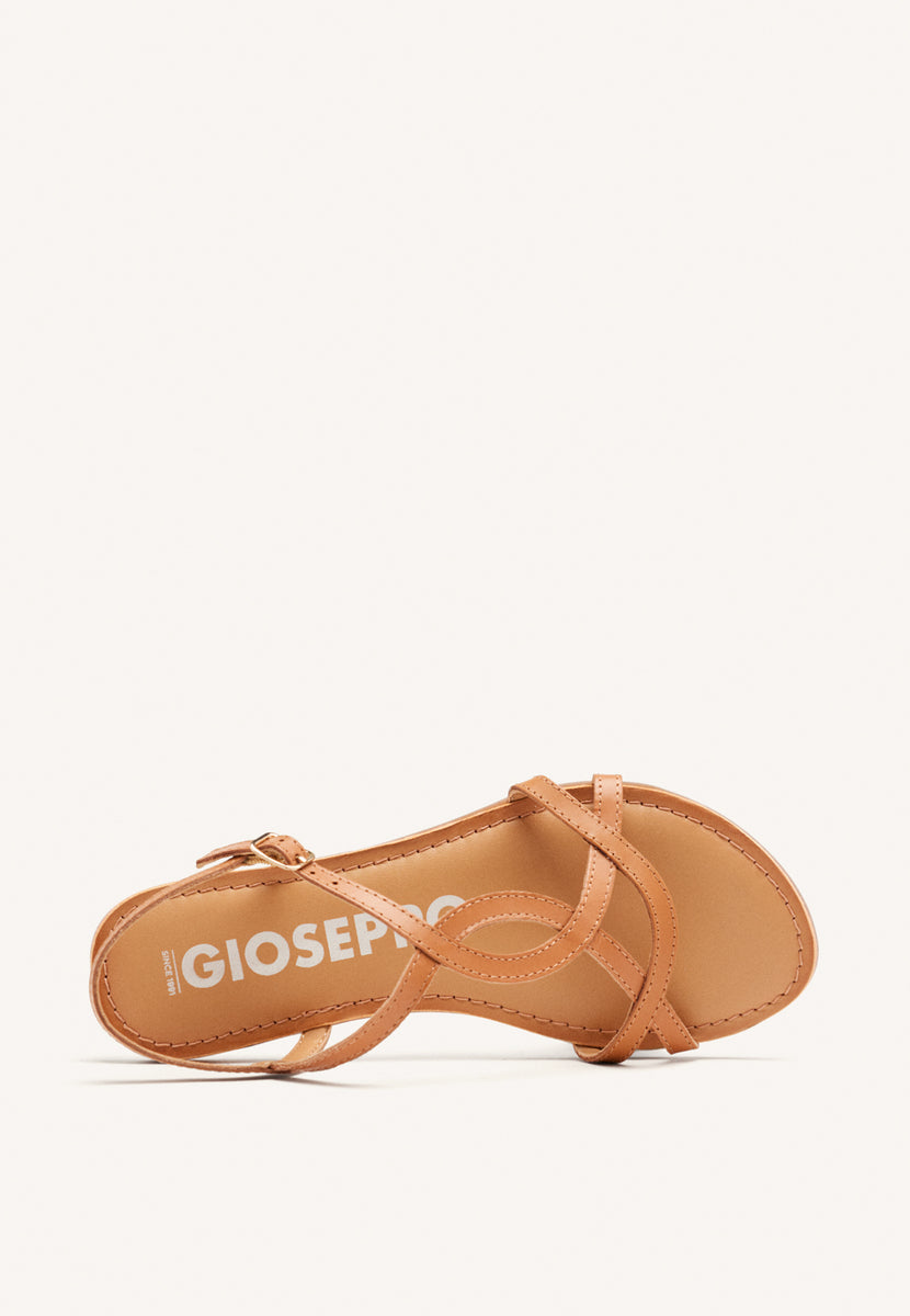 Sandalias color cuero de tiras finas para mujer lamim