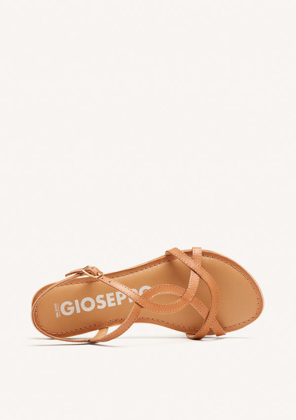 Sandalias color cuero de tiras finas para mujer lamim