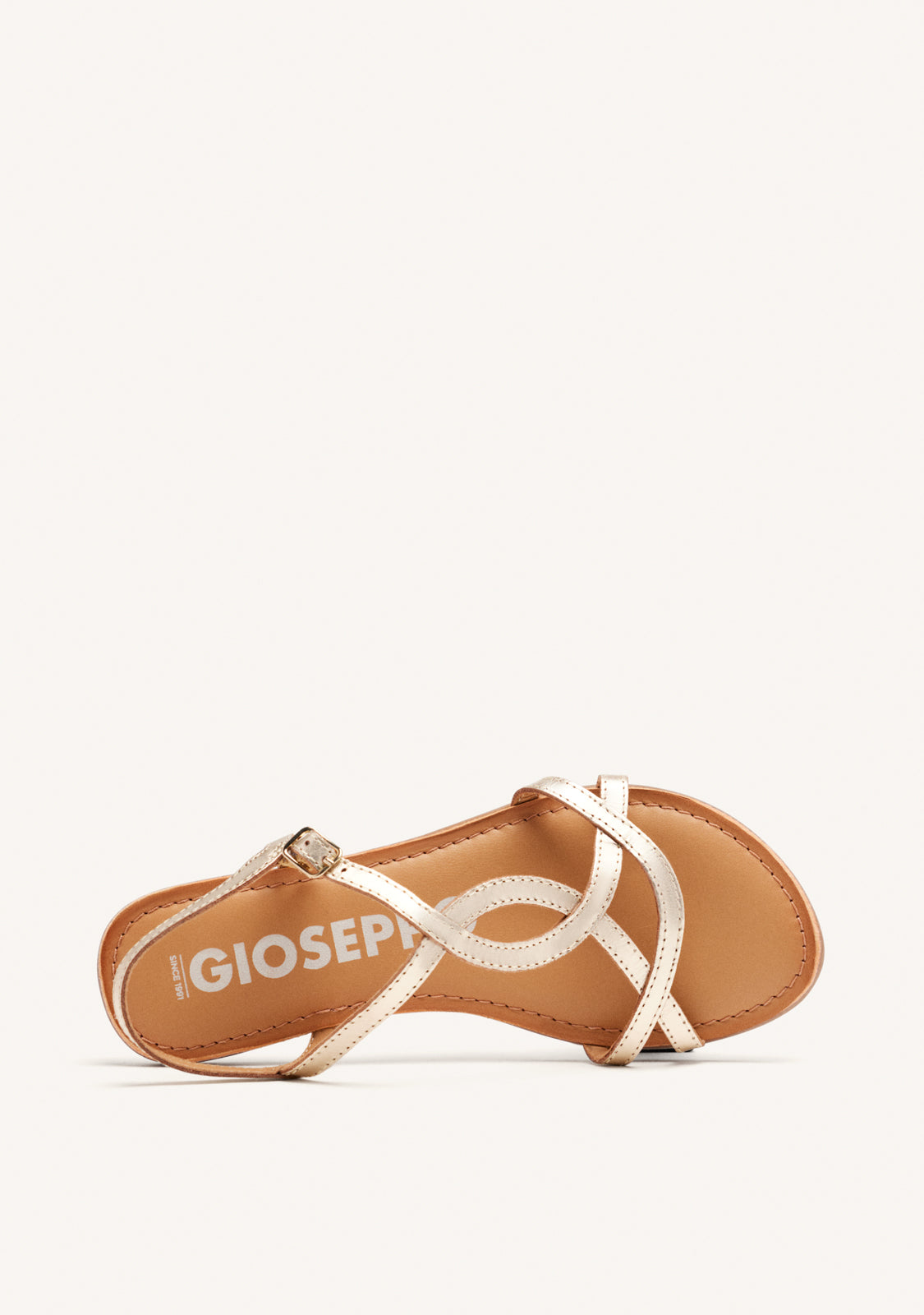 Lamim women's gold sandals with thin straps