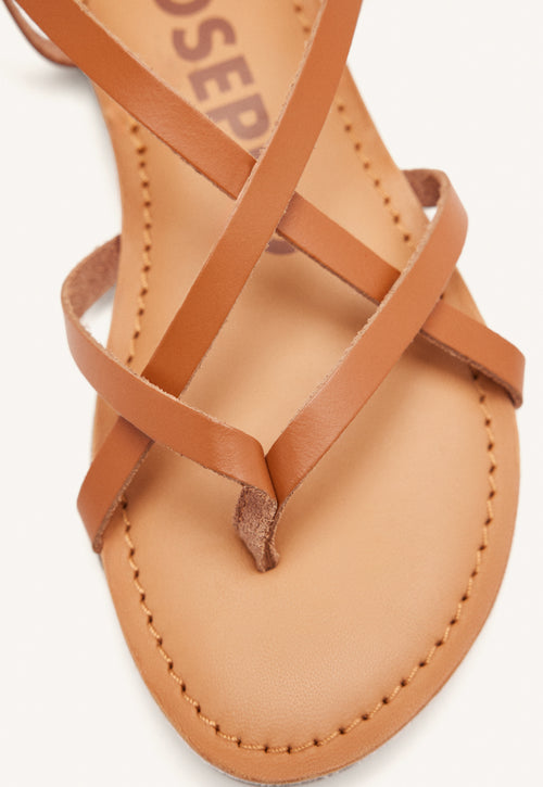 Sandalias color cuero estilo romana para mujer lelex