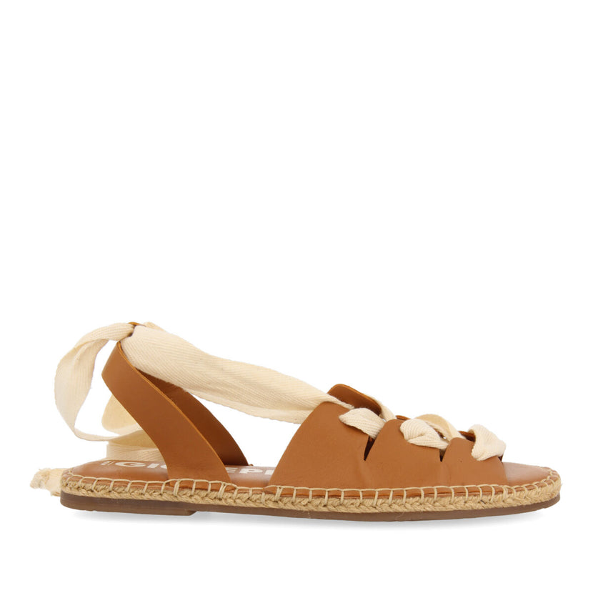 Sandalias cuero de piel tipo espadrilles con cuerdas para mujer atibaia 