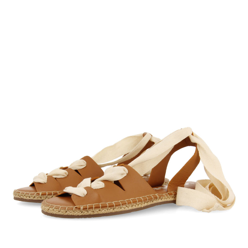 Sandalias cuero de piel tipo espadrilles con cuerdas para mujer atibaia 