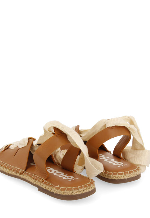 Sandalias cuero de piel tipo espadrilles con cuerdas para mujer atibaia 