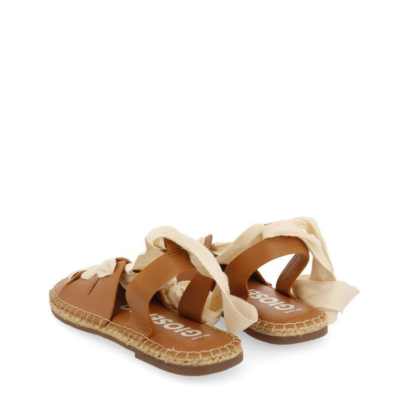 Sandalias cuero de piel tipo espadrilles con cuerdas para mujer atibaia 