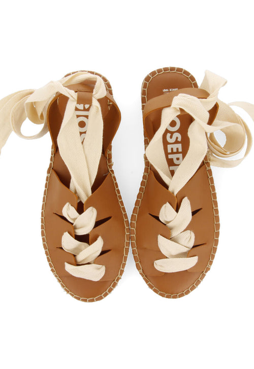 Sandalias cuero de piel tipo espadrilles con cuerdas para mujer atibaia 