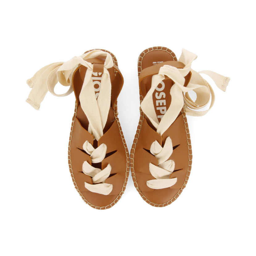 Sandalias cuero de piel tipo espadrilles con cuerdas para mujer atibaia 