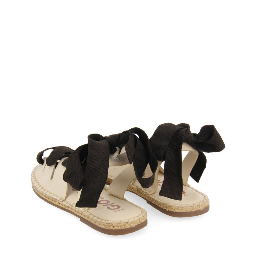 Sandalias off-white de piel tipo espadrilles con cuerdas para mujer atibaia 