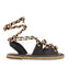 Sandales noires en peau type espadrilles à cordes tressées pour femme bani  
