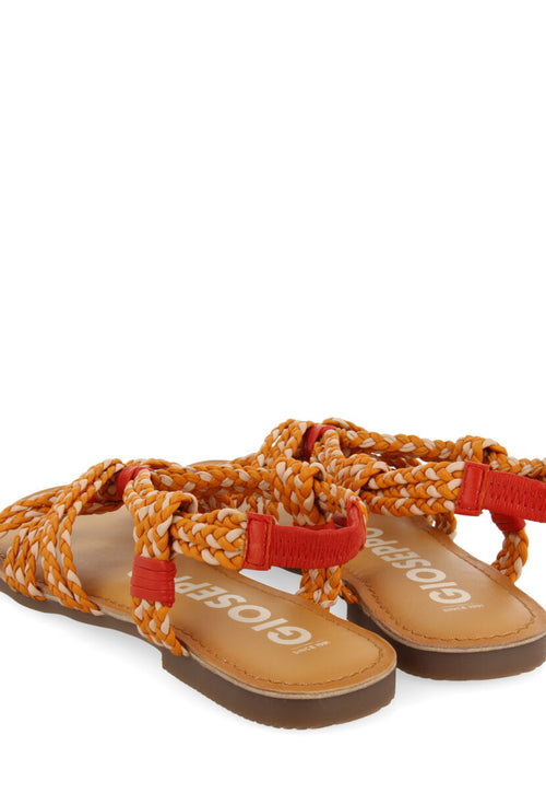 Sandalias planas con trenzado rosa-naranja para mujer matupa 