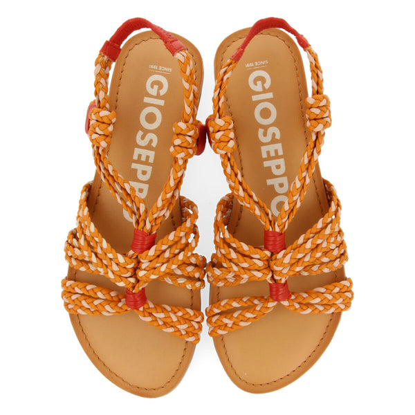 Sandalias planas con trenzado rosa-naranja para mujer matupa 